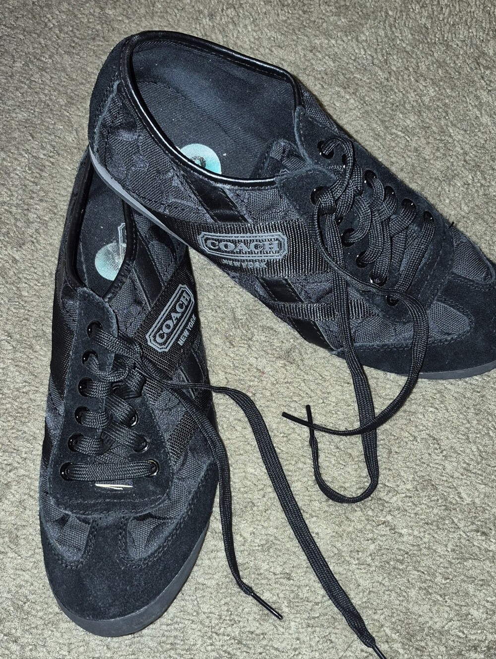 Coach Yolanda Signature Black Fashion Sneakers Women US 8